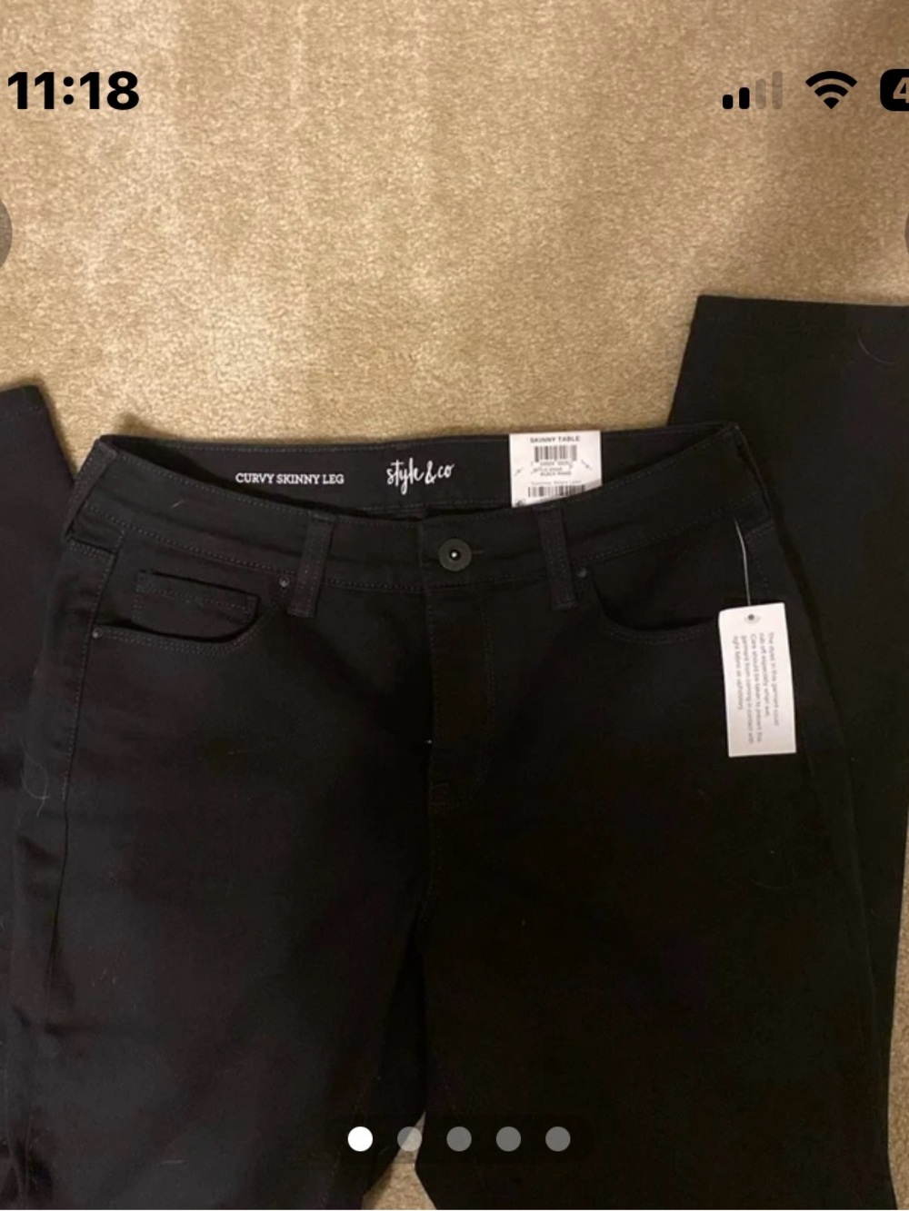Style & Co Women's Curvy Skinny Jeans in Black NWT Size 6